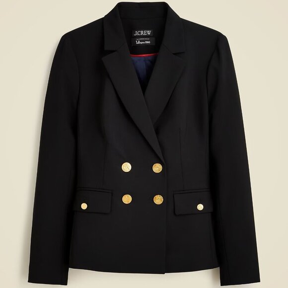 J. Crew Jackets & Blazers - J.Crew Slim-fit Double-breasted Blazer Tollegno 1900 Italian Black Size 8